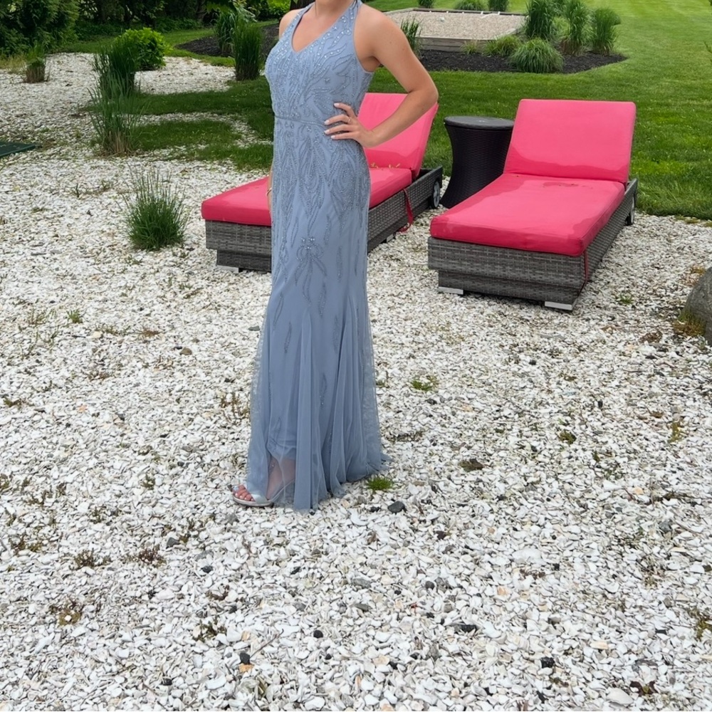Adrianna Papell Light Blue Maxi Dress